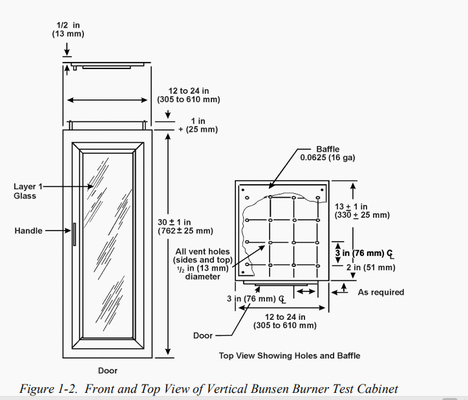Prova FAA-verticale del becco Bunsen per la camera di prova di infiammabilità dei materiali del compartimento di carico e della cabina